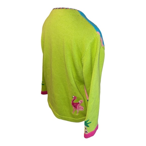 Jack B. Quick Flamingo 🦩 Palm Tree 🌴 Beach Theme Beaded Embellished Zipp… - Picture 7 of 14